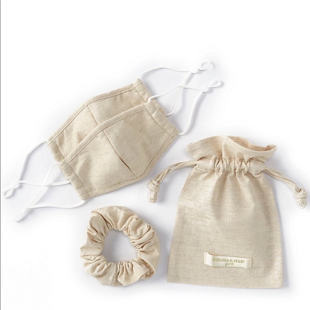 4 pc set 2 mask, scrunchies & sachet